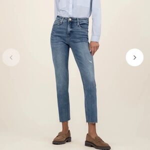EUC Kut from the Kloth Rachael High Rise Mom Jeans with Raw hem